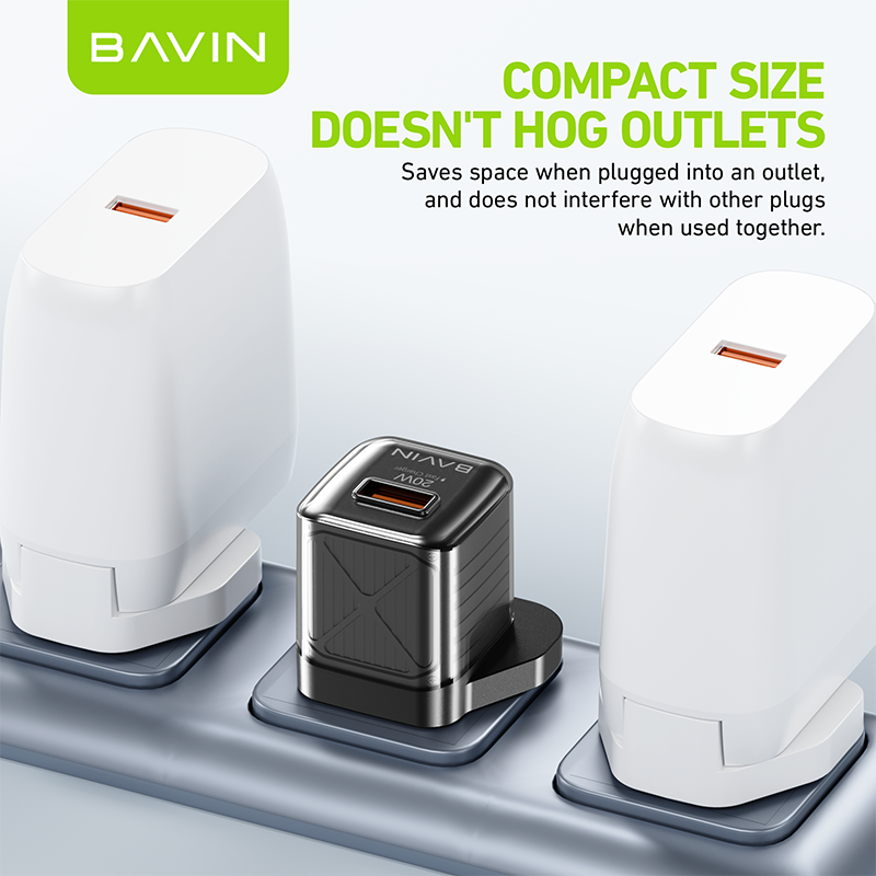 BAVIN PC967E factory wholesale qc3.0 20w usb fast charging mobile phone charger with cable