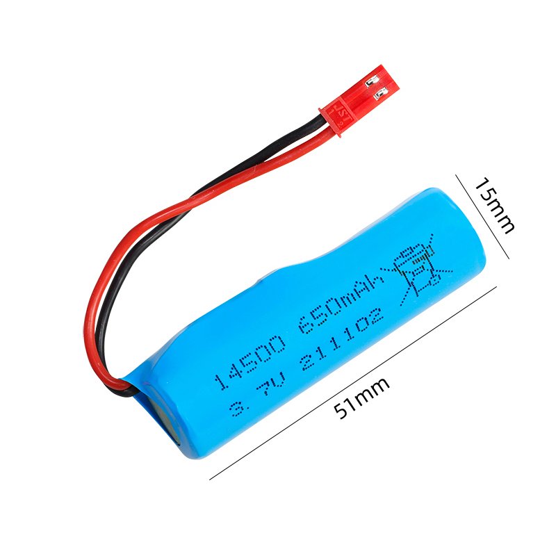 Factory direct rechargeable cylindrical battery 3.7V 650mAh 14500 10C boat toy accessories lithium ion battery
