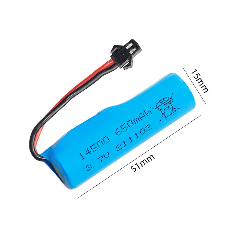 Factory direct rechargeable cylindrical battery 3.7V 650mAh 14500 10C boat toy accessories lithium ion battery
