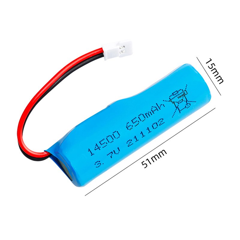 Factory direct rechargeable cylindrical battery 3.7V 650mAh 14500 10C boat toy accessories lithium ion battery