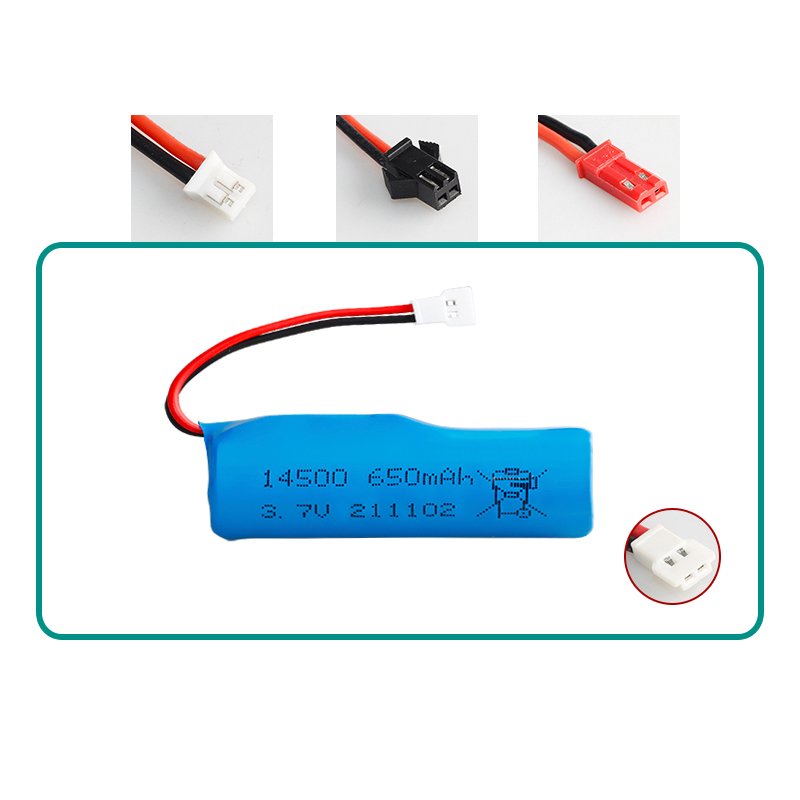 Factory direct rechargeable cylindrical battery 3.7V 650mAh 14500 10C boat toy accessories lithium ion battery
