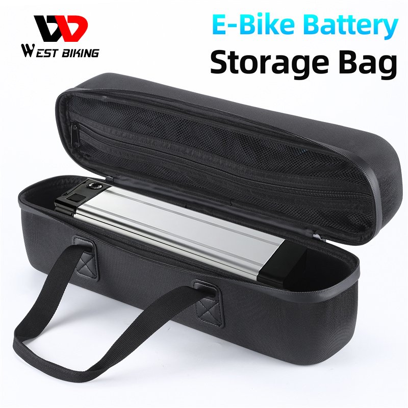 WEST BIKING E-Bike Waterproof Battery Storage Bag Large Capacity Travel Suitcase Electric Bicycle Battery Case Ebike Accessories
