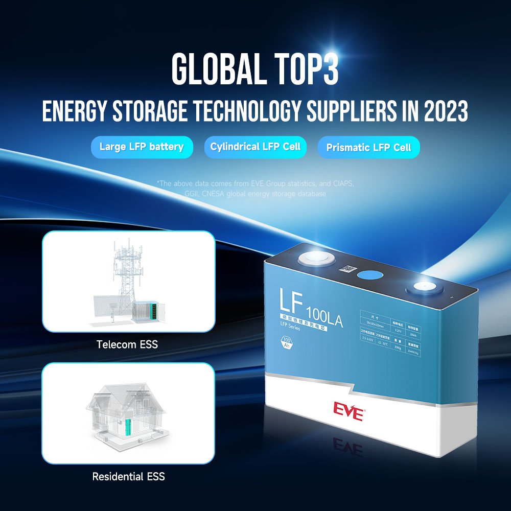 EVE New A Grade LF100LA 100Ah 105Ah 200ah ESS 3.2V 48V Lifepo4 battery Eve battery Lifepo4 Home Solar Energy Storage battery