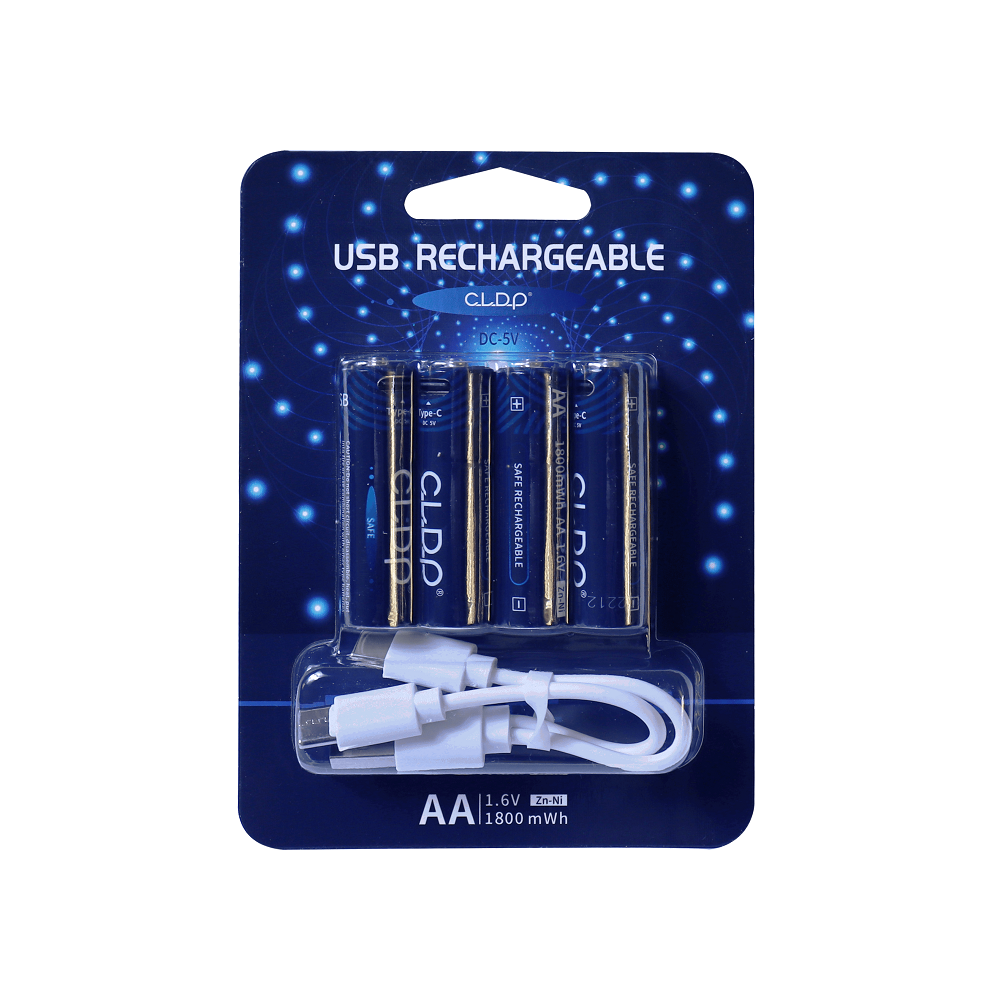 CLDP Brands Use 1200 Cycles 1.6V 1.5V AA 1800mWh Type-c Port USB Rechargeable Battery For Camera Toys Car Fingerprint Lock