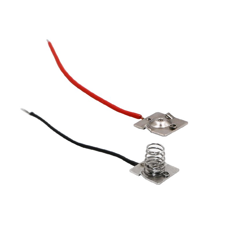 Poding Spring Contact with Wire Stamped and Soldered Electronical Battery Spring Contact With Wire AA Battery Contact