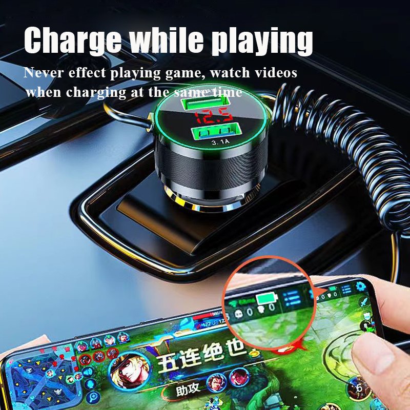 150w Car Power Charger Socket 2 Port 3.0 Quick Charge with 3 in 1 Cable for Samsung iPhone Xiaomi Mobile Phone Accessories