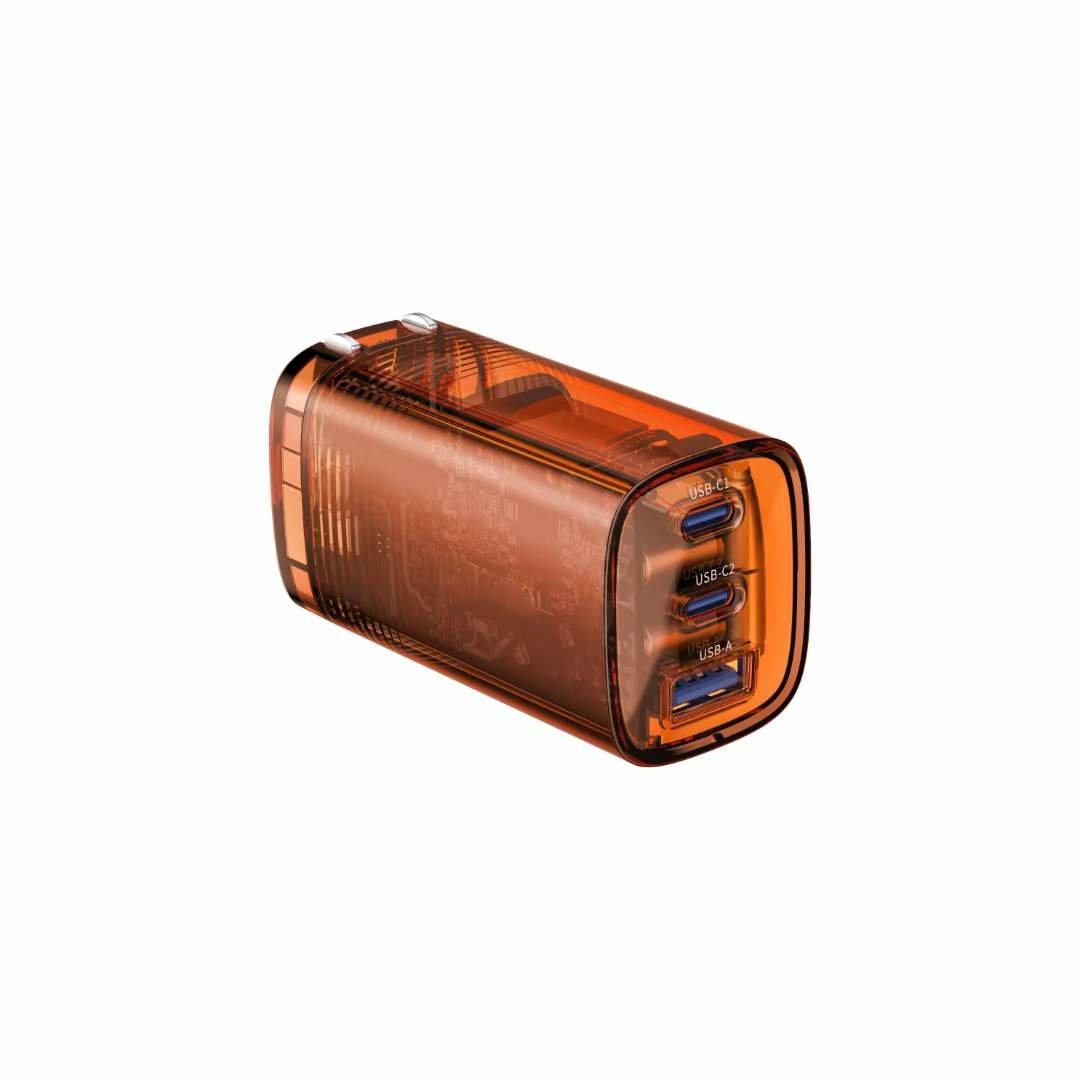 Kaida 65W Charger Usb transparency Fast Charging Charger Phone Accessories 2023 Trend New 3-Port Gan Usb-c Wall Charger Super
