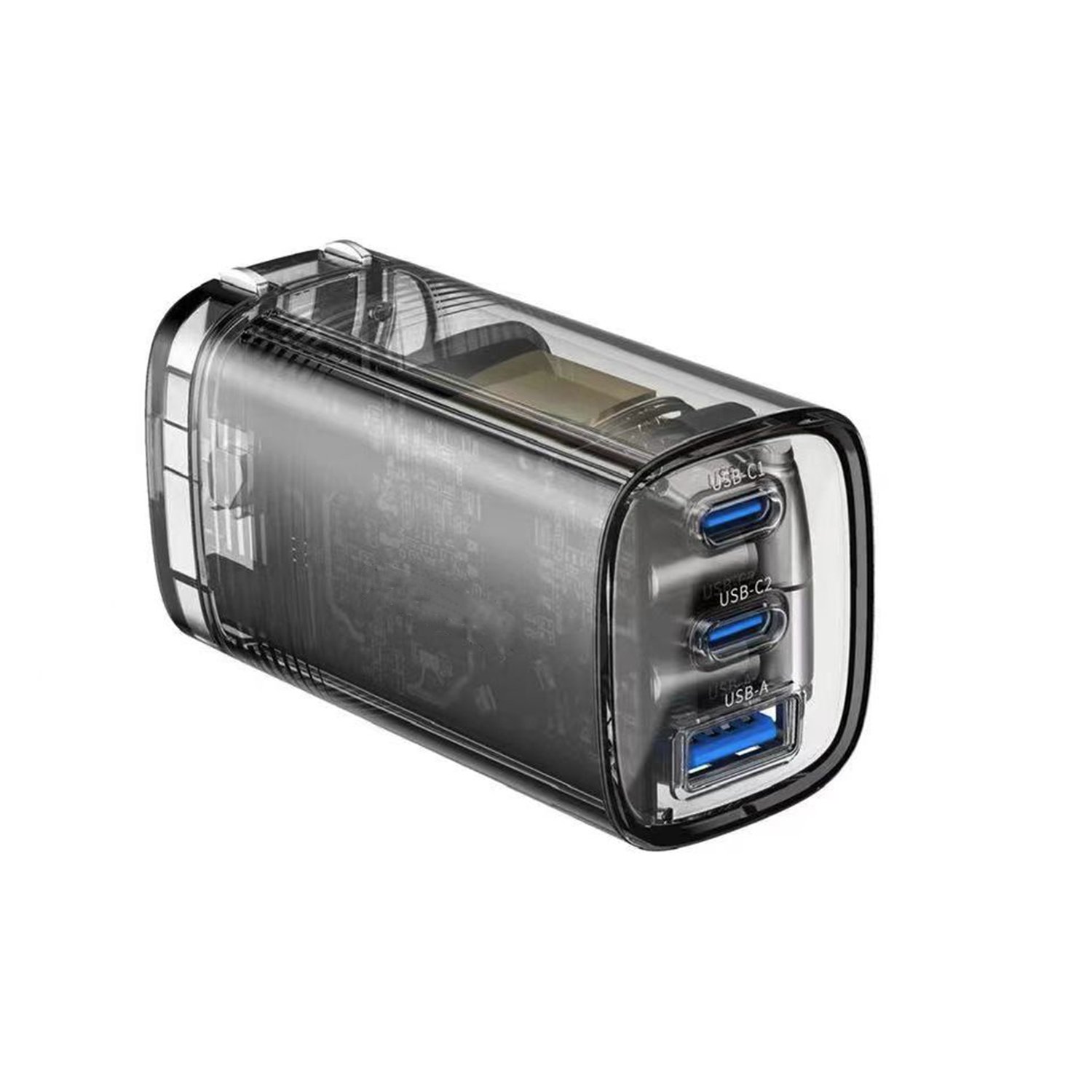 Kaida 65W Charger Usb transparency Fast Charging Charger Phone Accessories 2023 Trend New 3-Port Gan Usb-c Wall Charger Super
