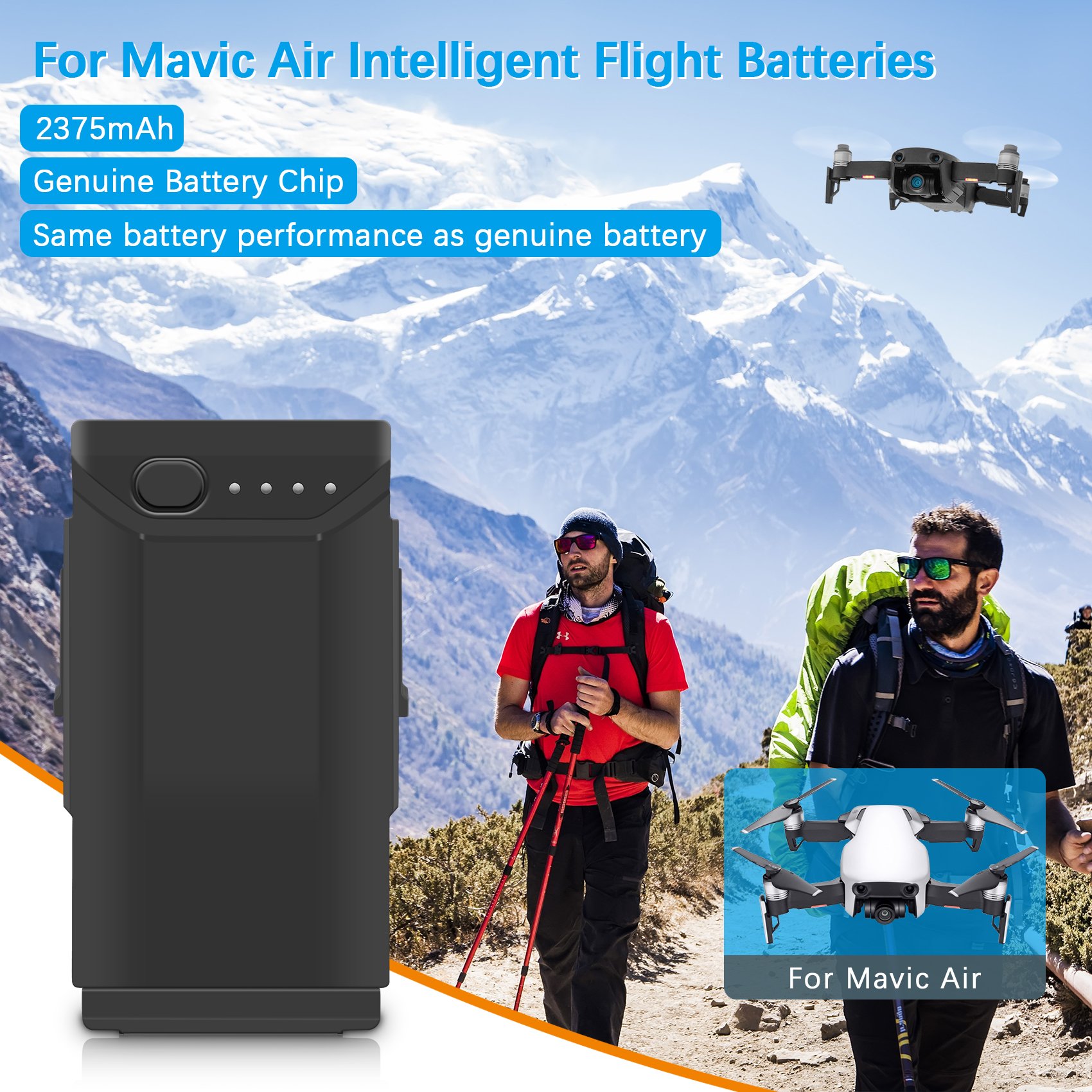 New Mavic Air Battery Capacity 2375 mAh 27.43wh Flight Time 21 Minutes For Mavic Air Drone Battery Accessories