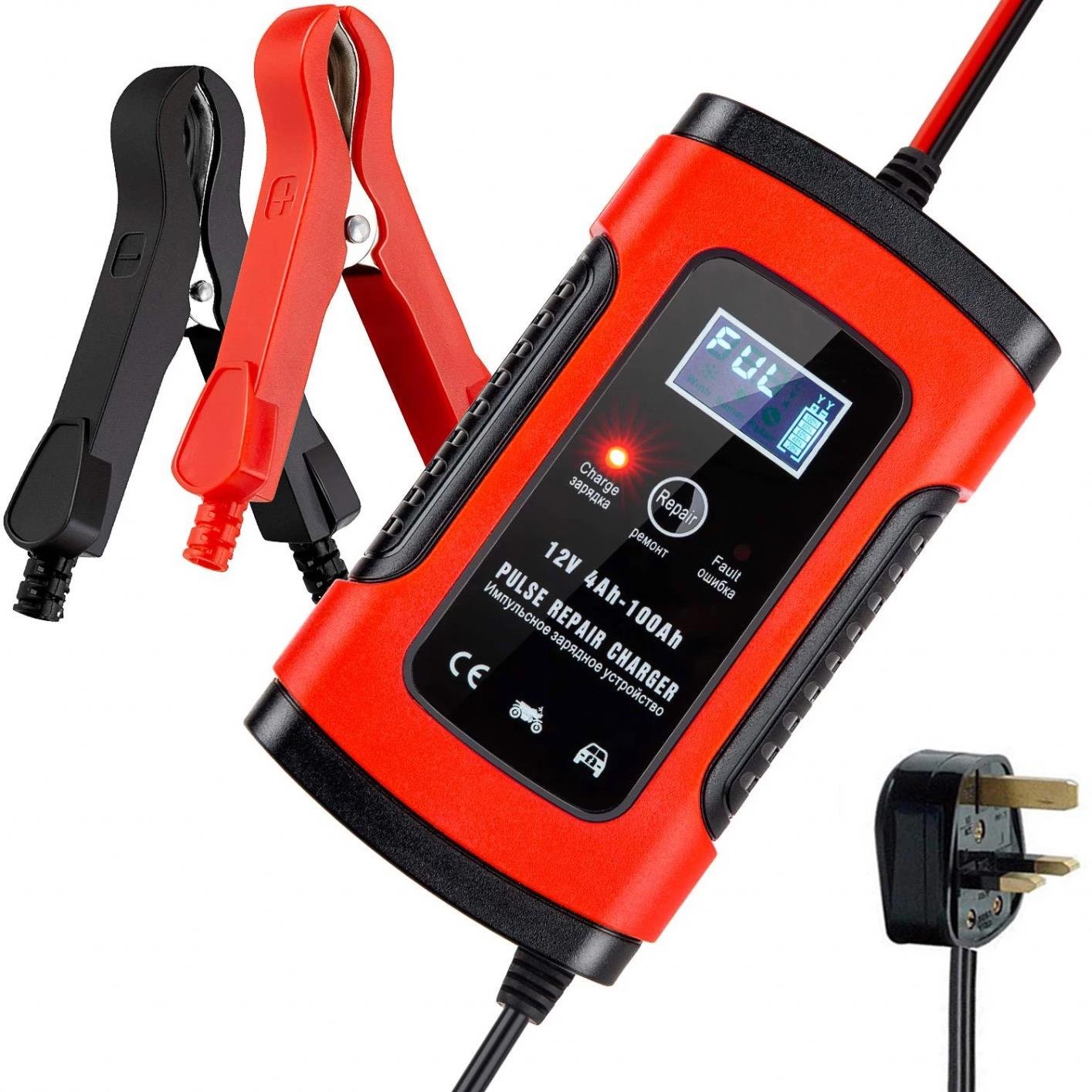 Automatic 12V 24V Smart Battery Charger With LCD Display Lead Acid Battery Charger