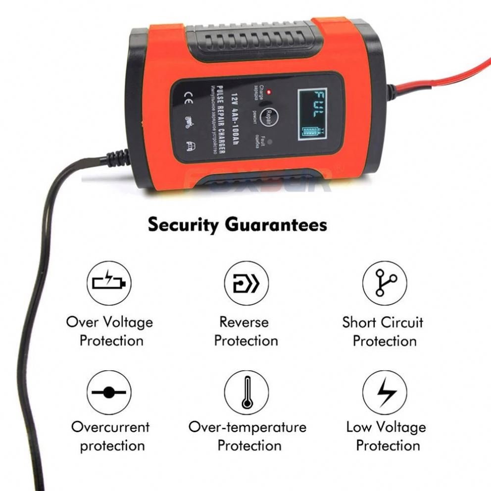 Automatic 12V 24V Smart Battery Charger With LCD Display Lead Acid Battery Charger