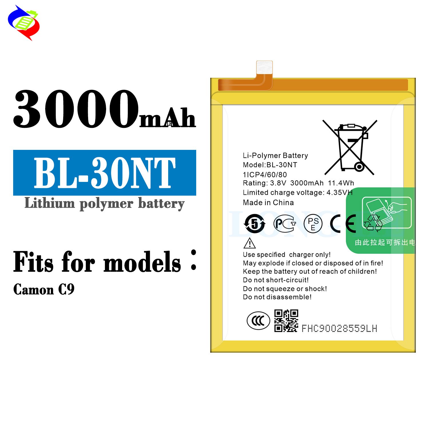 Cell phone accessories for Tecno Camon C9 BL-30NT BL30NT battery