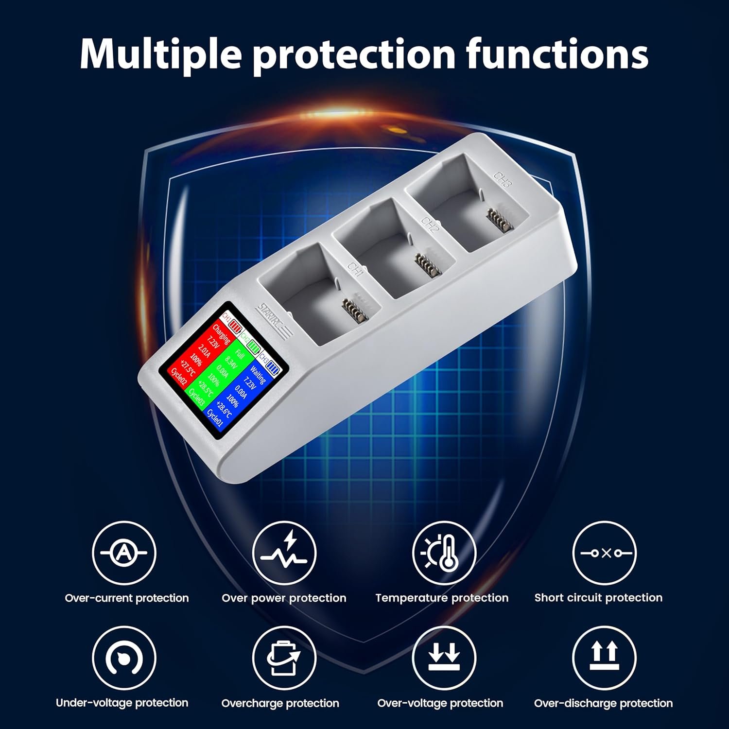 LCD Battery Charger accessories for DJI Mini 4 Pro/Mini 3 Series Two-Way Charging Hub Charge Three Intelligent Flight Battery