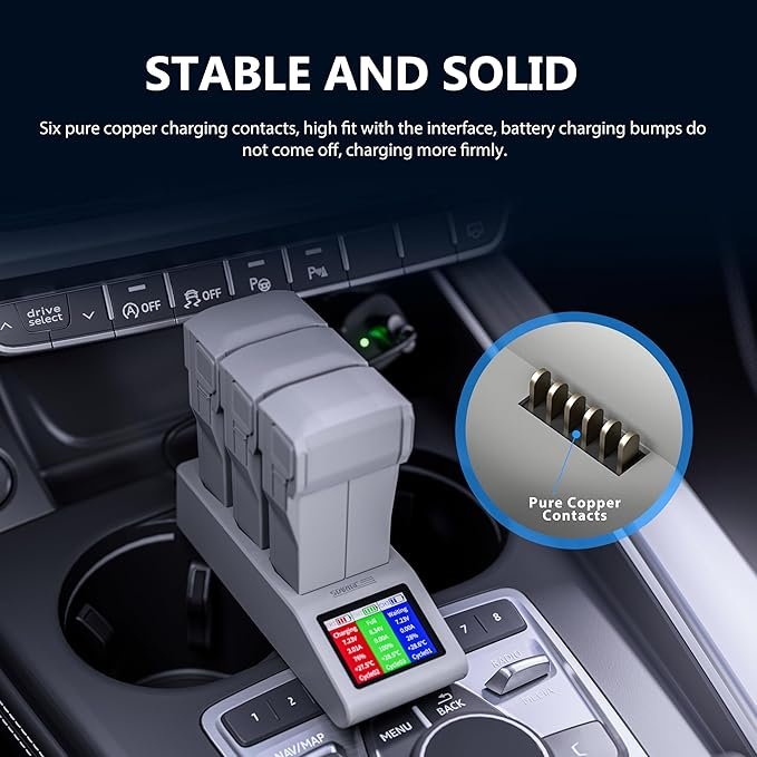 LCD Battery Charger accessories for DJI Mini 4 Pro/Mini 3 Series Two-Way Charging Hub Charge Three Intelligent Flight Battery