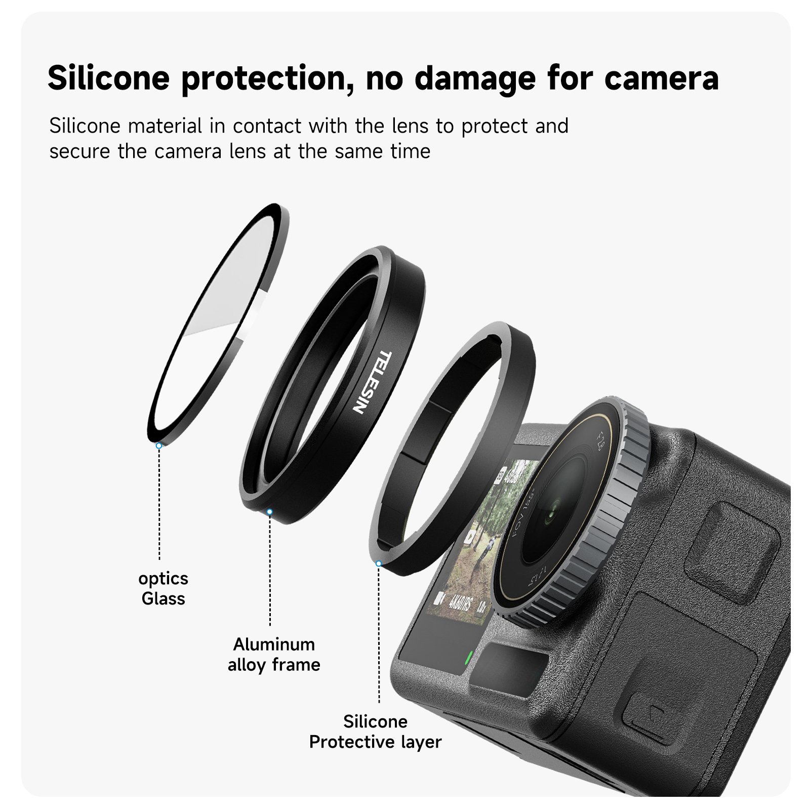 Telesin sports camera accessories CPL Neutral Density ND Lens Filters CPL ND8 ND16 ND32 Optical Lens for DJI Action 5 4 3 camera
