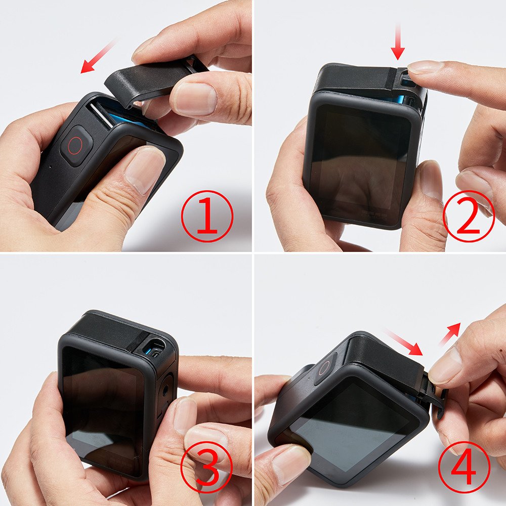 Battery Side Cover for GoPro Hero 10 9 Black Removable Battery Door Lid Charging Case Port for Go Pro Hero9 GoPro10 Accessories