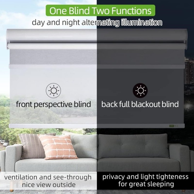 Customized aluminium accessories double layers motorized battery powered roller blinds for window