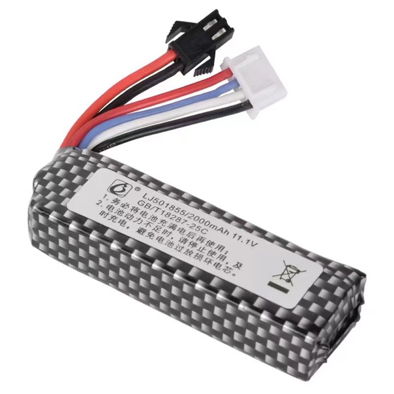 hot selling 11.1 v lithium-ion battery 501855 toy water polo gun accessories battery 2000mAH large capacity lattice leather