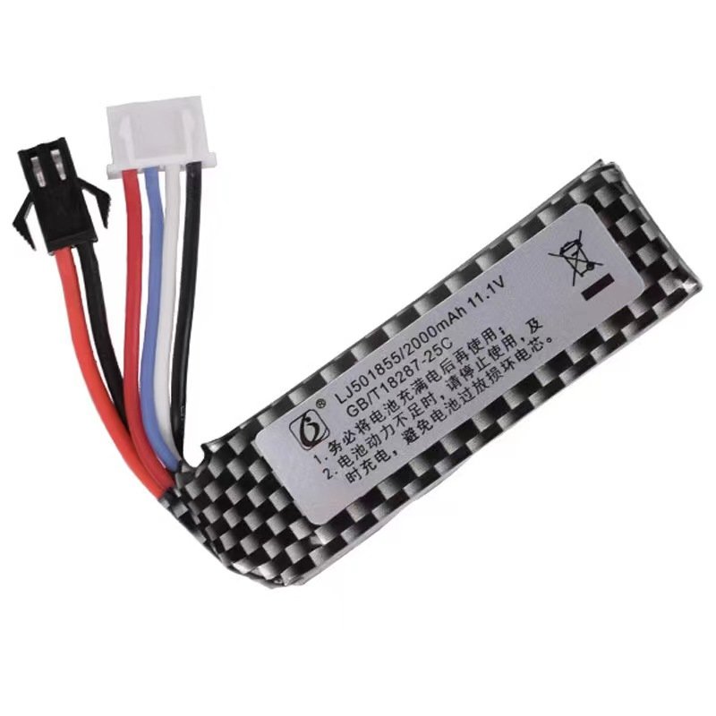 hot selling 11.1 v lithium-ion battery 501855 toy water polo gun accessories battery 2000mAH large capacity lattice leather