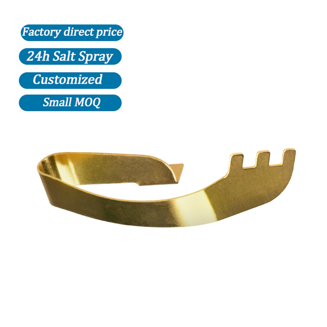Custom made precision battery connector positive fabrication PCB Tab shrapnel metal brass die stamping copper parts