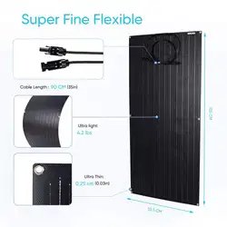 Custom Etfe Pannelli Solar Flessibili Panneau Solaire Square Car Boat Monocrystalline Mono Cell Marine Flexible Semi Solar Panel