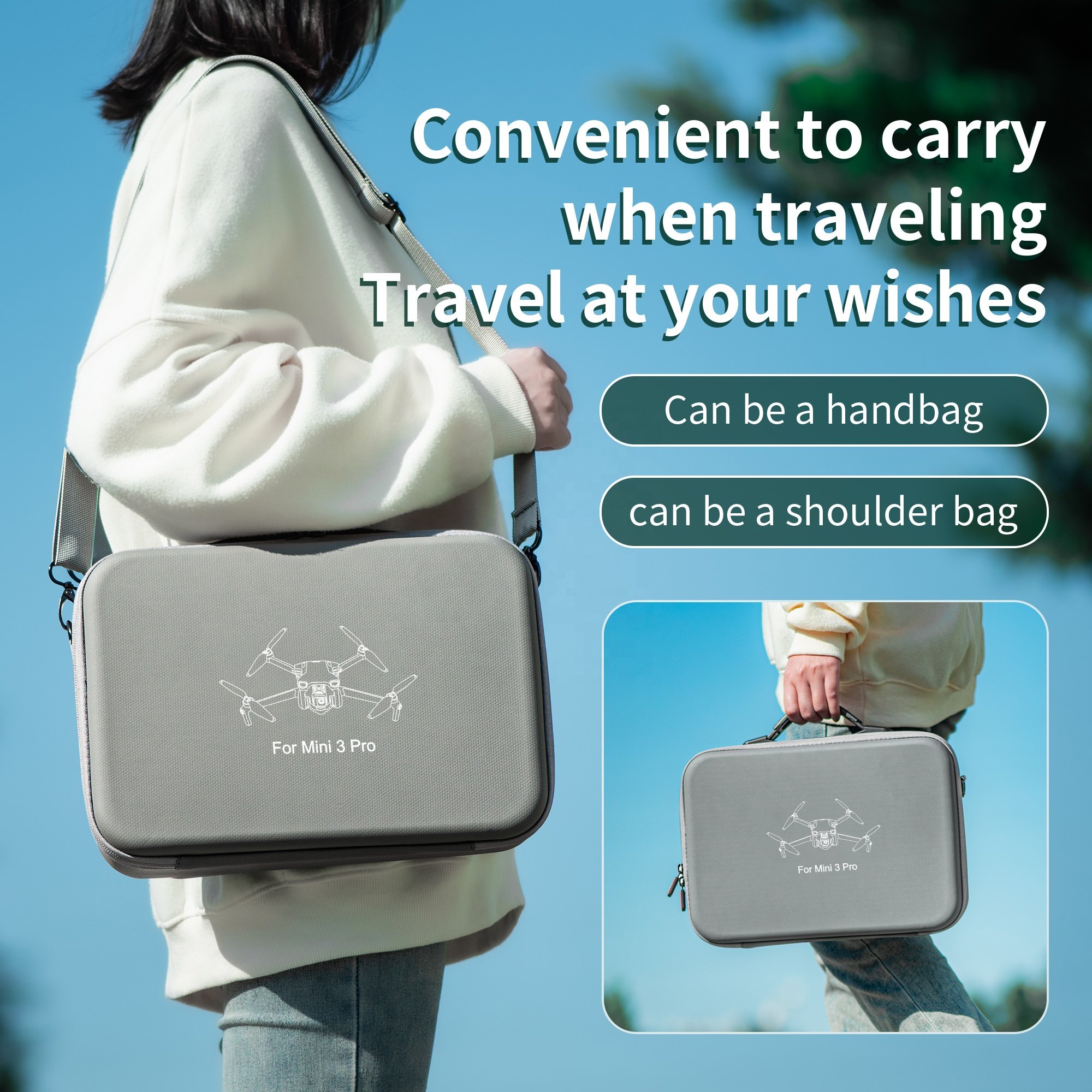 STARTRC PU Waterproof Handheld carry Storage Bag with screen remote control battery charging for DJI Mini 3 pro for Accessories