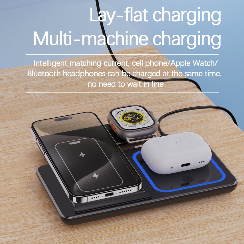 Folding Three-in-one Wireless Charger Fast Charging Shenzhen Phone Accessories Earphones and Chargers Phone Watch with Earphones