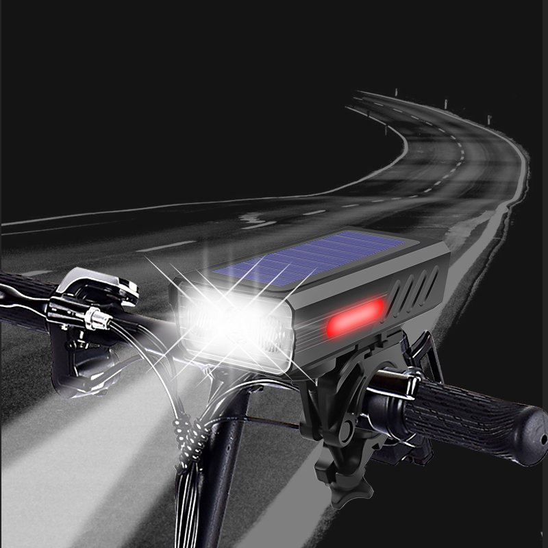 solar power Bike 3*T6 Light Front Lamp TYPE-C Rechargeable LED 2000mAh Bicycle flashlight Waterproof Headlight Bike Accessories