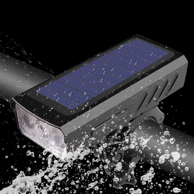 solar power Bike 3*T6 Light Front Lamp TYPE-C Rechargeable LED 2000mAh Bicycle flashlight Waterproof Headlight Bike Accessories
