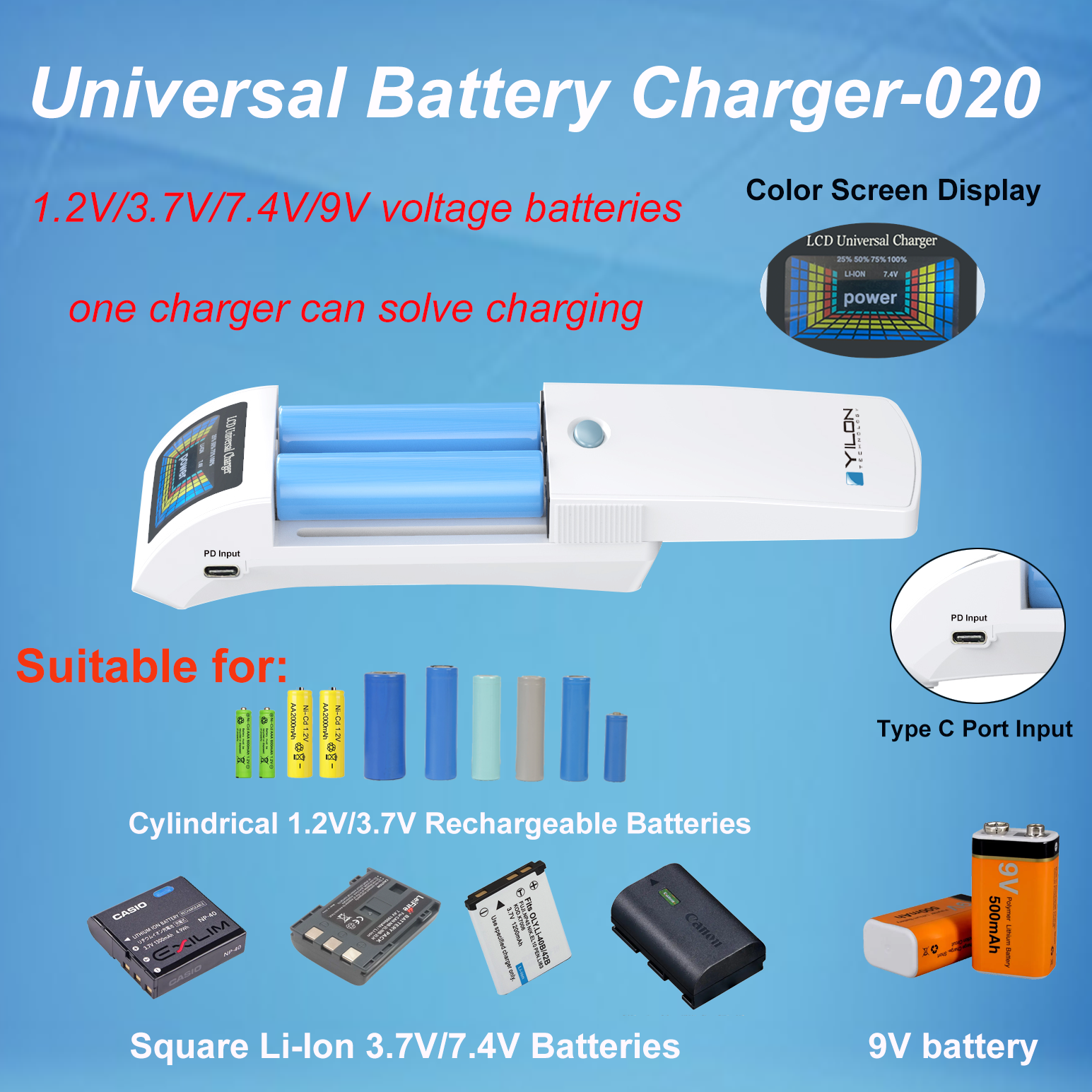 NEW USB port battery accessories & charger accessories lead acid battery charger for lithium batteries