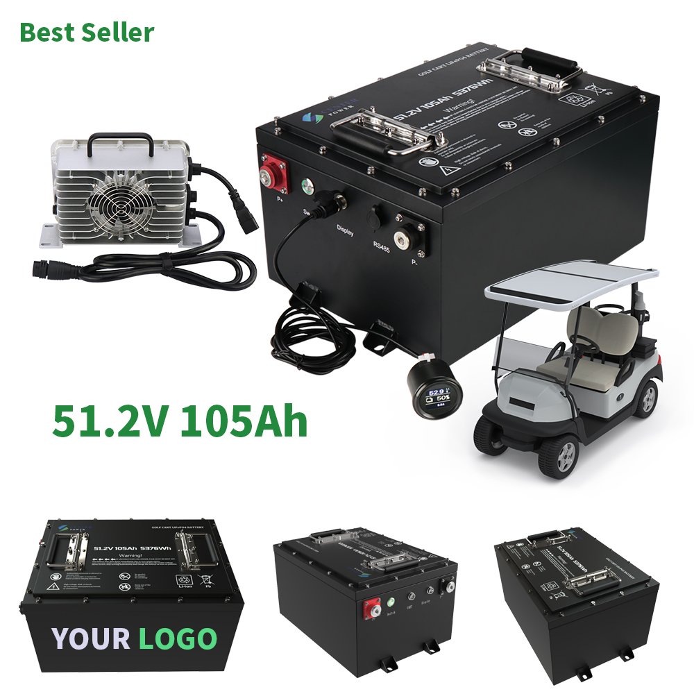 Remote diagnostics and BMS upgradation Drive Longer Top Tier Golf Cart Lithium Batteries 51.2V 105Ah