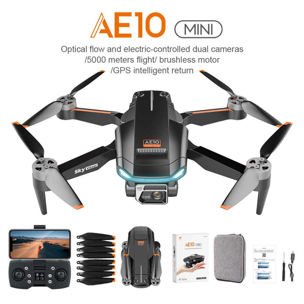 2023 Drone AE 10 mini professional drone 4k dual camera aerial photography 5G GPS brushless motor RC drones toys gifts