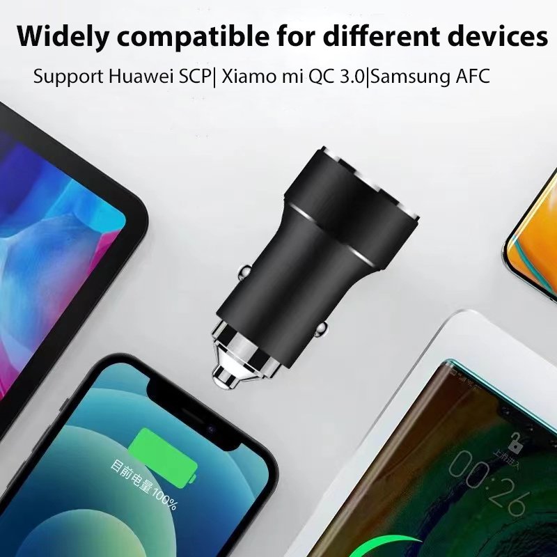 Trending USB Car Charger 2 Ports 120W Super Fast Charging Charger for Xiaomi Samsung Huawei iPhone Mobile Phone Accessories