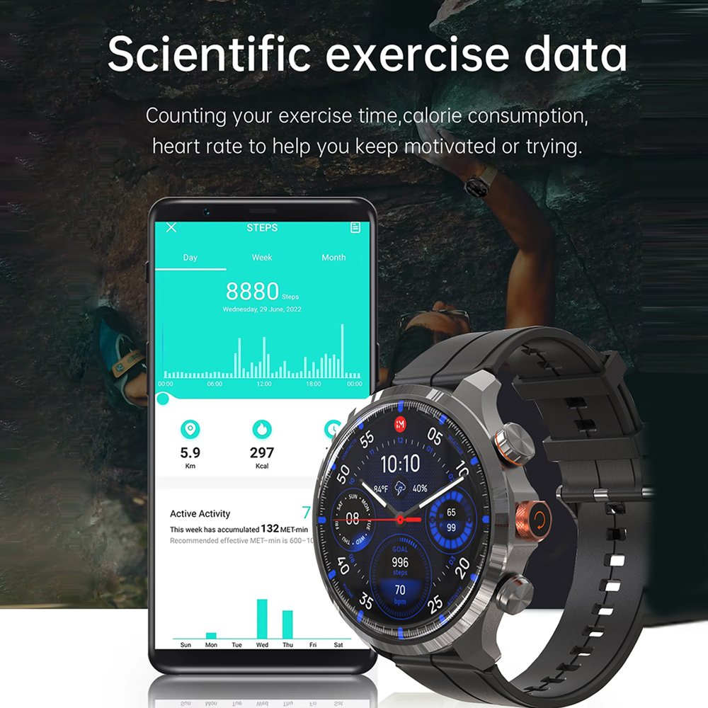 920 Mah Big Battery Magnetic Charging Support Sleep Function Smartwatch Weather Forecast Fashion Smart Watch Sim Card For Men