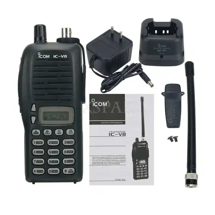 IC-V8 High Power 1650mAh VHF Transceiver 5.5W Marine Walkie-Talkie 20km Ran Two-Way Wireless Mobile Radio 1650mAh NiMH Battery
