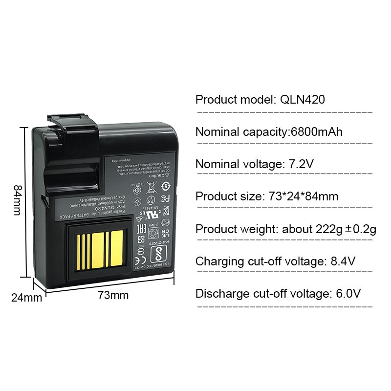 Factory Wholesale 7.2V 6800mAh Rechargeable Lithium Battery for Zebra Printer ZQ630 ZQ63-AUWA000-00