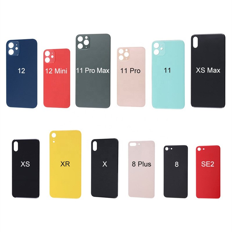 for iPhone 8 X XS 11 12 13 14 15 16 Series Mini Plus Pro Pro Max OEM DIY Customized Transparent Rear Back Glass Cover Housing