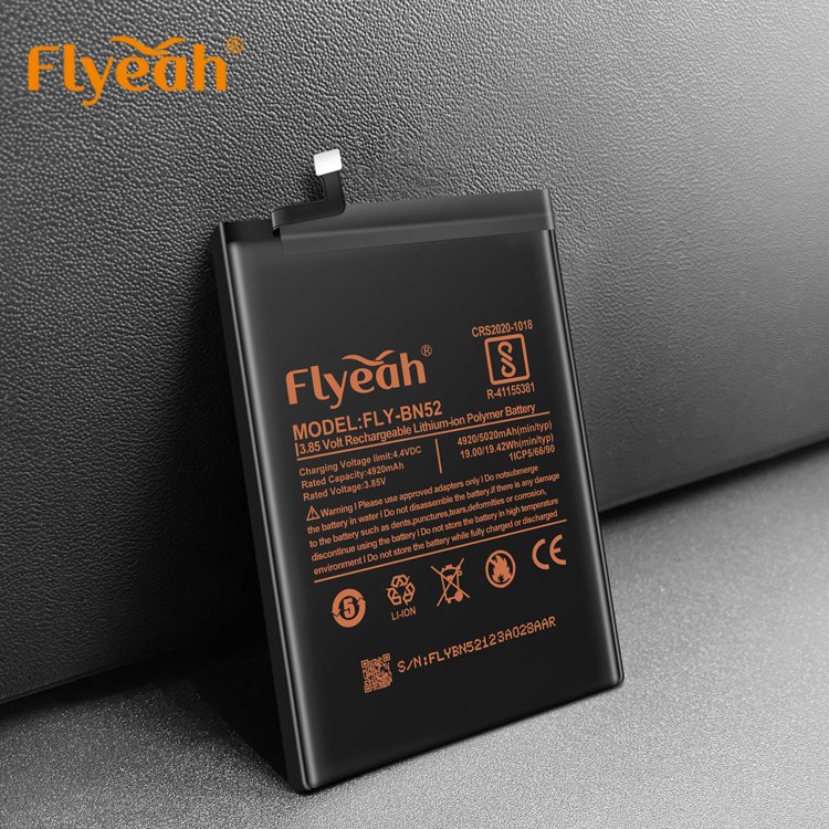 Mobile phone accessories 5000mAh capacity double IC protection phone battery for Xiaomi BN52 Redmi Note 9 pro battery