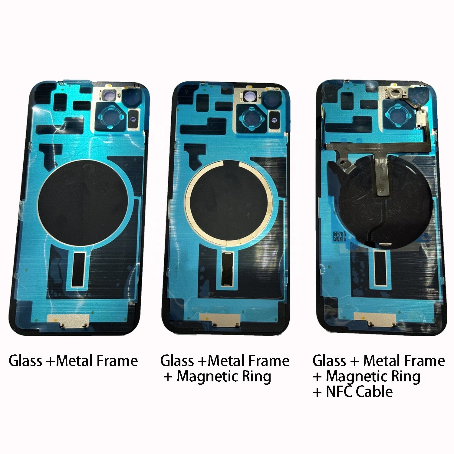 OEM Big Hole Rear Battery Back Glass Cover Replacement for iPhone 16 16 Plus 16 Pro 16 Pro Max Series with Steel Frame Logo