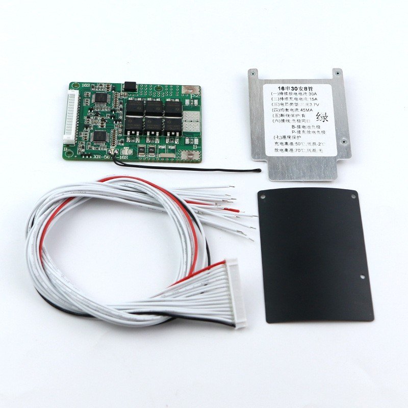 3.2v 3.7v battery accessories bms 16S 20A/30A Battery management system 52V 60V with balance for electric car