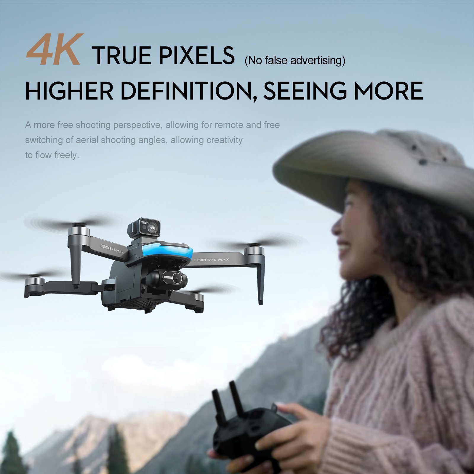 High-end drone Drones Accessories S9S 2-axis 2.7K S9S Aerial Drone 4K Real Pixel Quadcopter GPS Positioning Return Brushless