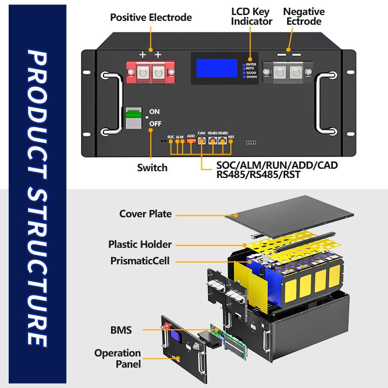 EU Stock 16 Pcs Cell Lifepo4 6000 Cycle Times 51.2v 230ah 11kwh Lifepo4 Plug-And-Play Energy Storage Battery Pack