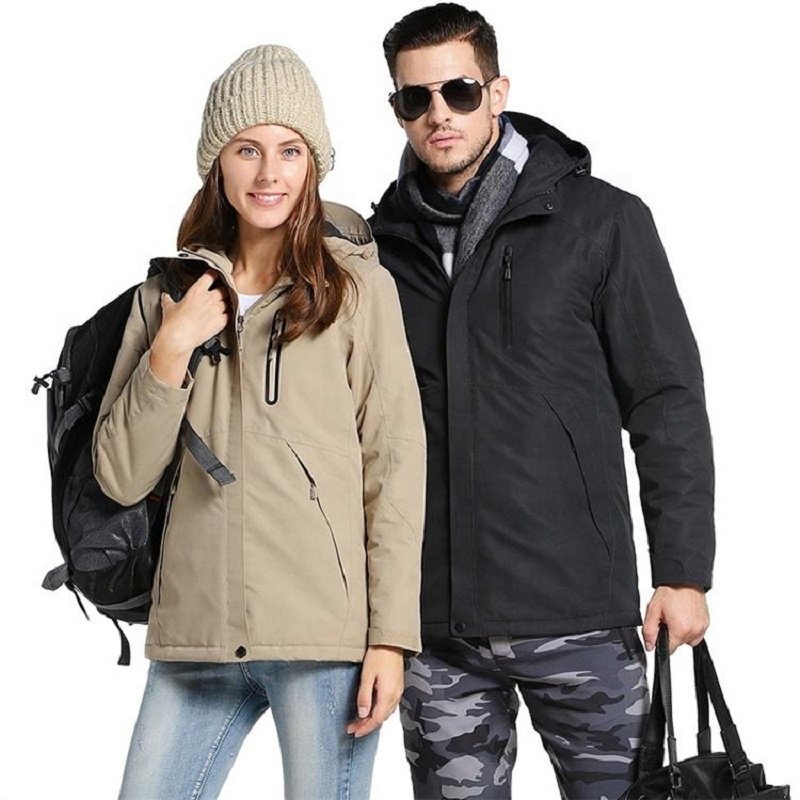 Wholesale Unisex Casual Soft Shell Heating Jacket Waterproof Winter Warm Coat with Rechargeable Zipper Closure Hunting Outdoor