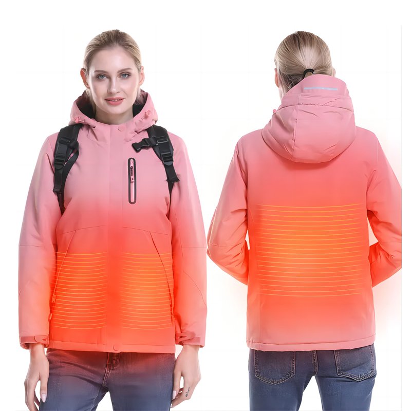 Wholesale Unisex Casual Soft Shell Heating Jacket Waterproof Winter Warm Coat with Rechargeable Zipper Closure Hunting Outdoor
