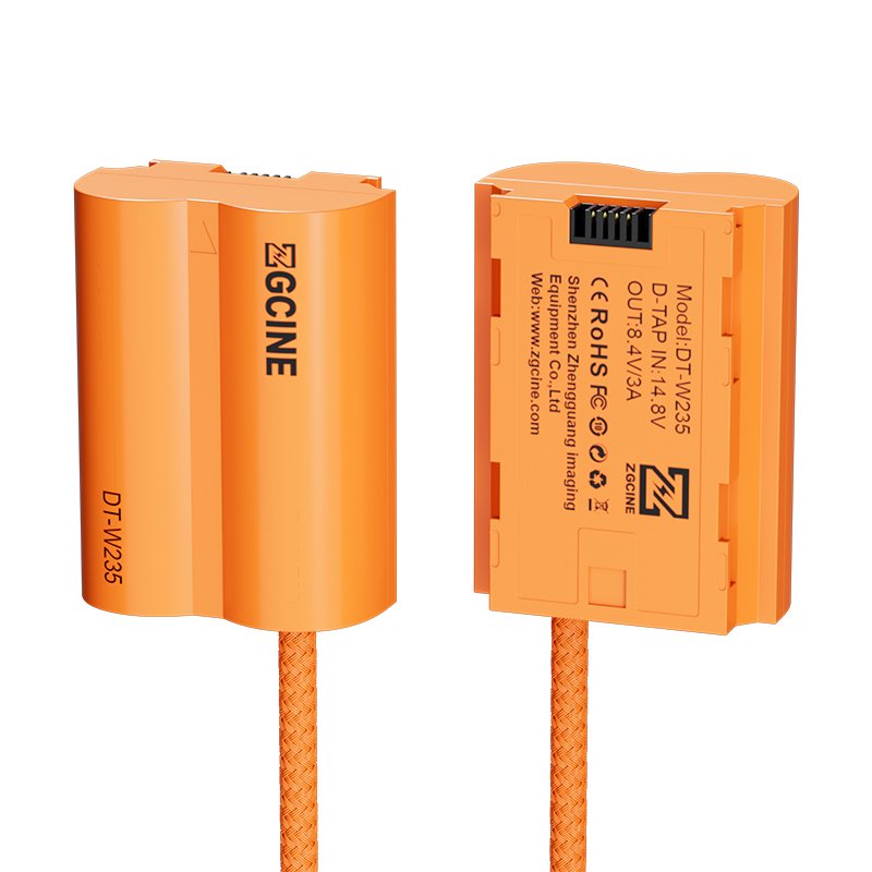 Popular ZGCINE D Tap W235 Dummy Battery D-Tap to NP-W235 Dummy Battery Cable 180° Adjustment Camera Accessories