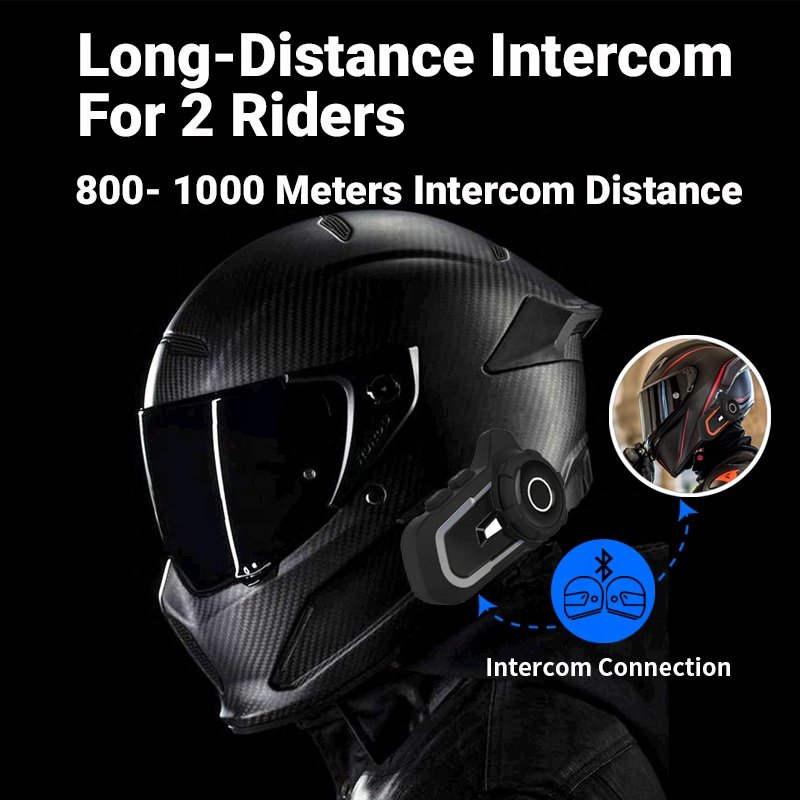 3 Riders Helmet Motorcycle Bluetooth Intercom Motorcycle Accessories 800 mAh Battery Waterproof IP67