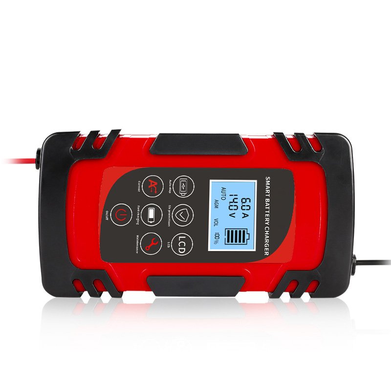 SUYEEGO 12V 8A Automatic Car Battery Charger Power Pulse Repair Chargers Wet Dry Lead Acid Battery Digital for SUV LCD Display