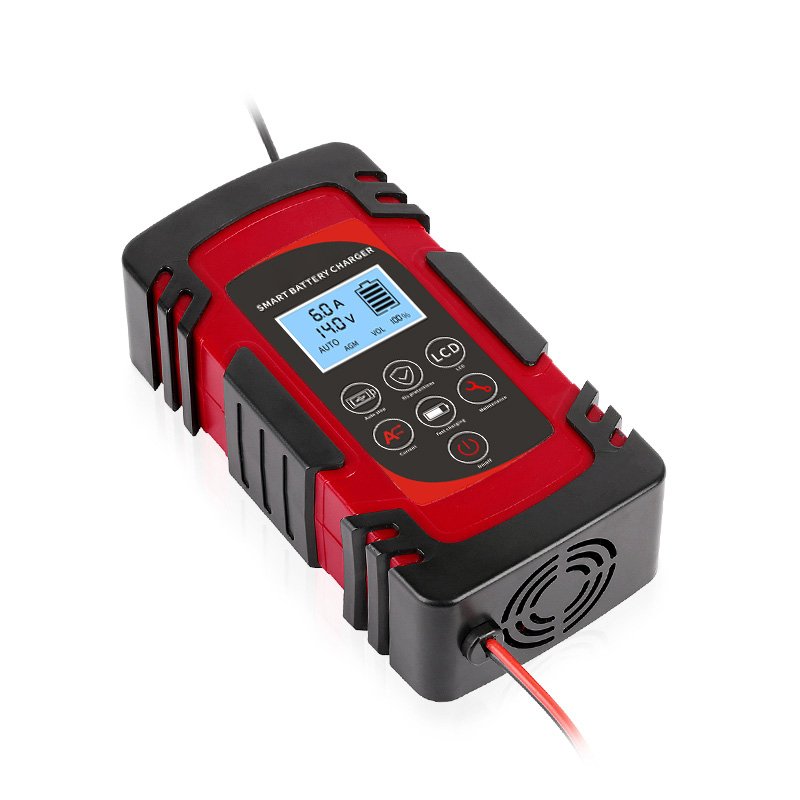SUYEEGO 12V 8A Automatic Car Battery Charger Power Pulse Repair Chargers Wet Dry Lead Acid Battery Digital for SUV LCD Display