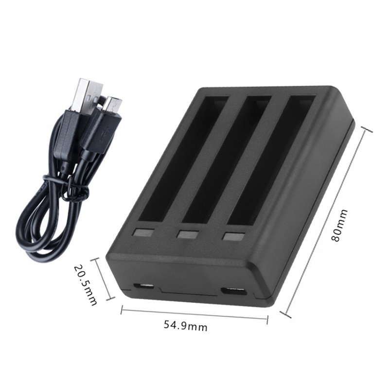 YEAH 3 Slots LED Indicator Action Camera Three Battery Charger for Insta360 One X3
