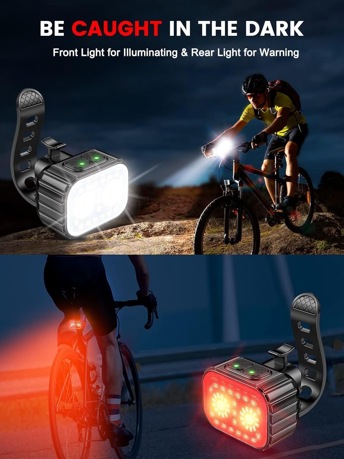 Rechargeable Fahrradlampe Bicycle Lights Set IPX6 Waterproof Front and Back Taillight Reflectors Led Bike Lights LED Accessories